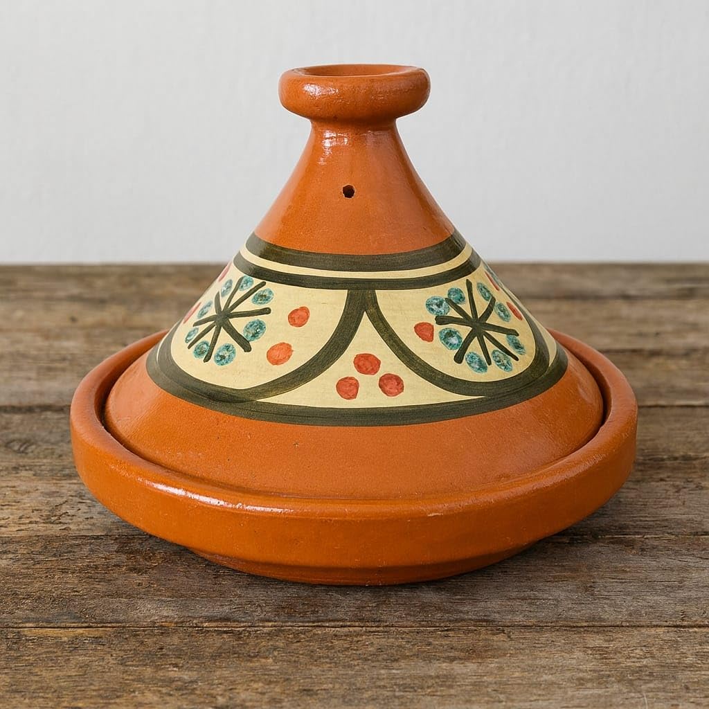 Tajine XL 35 cm in Terracotta Dipinta a Mano – Pentola Tradizionale Marocchina/Tunisina + Ebook Gratuito 3107251013
