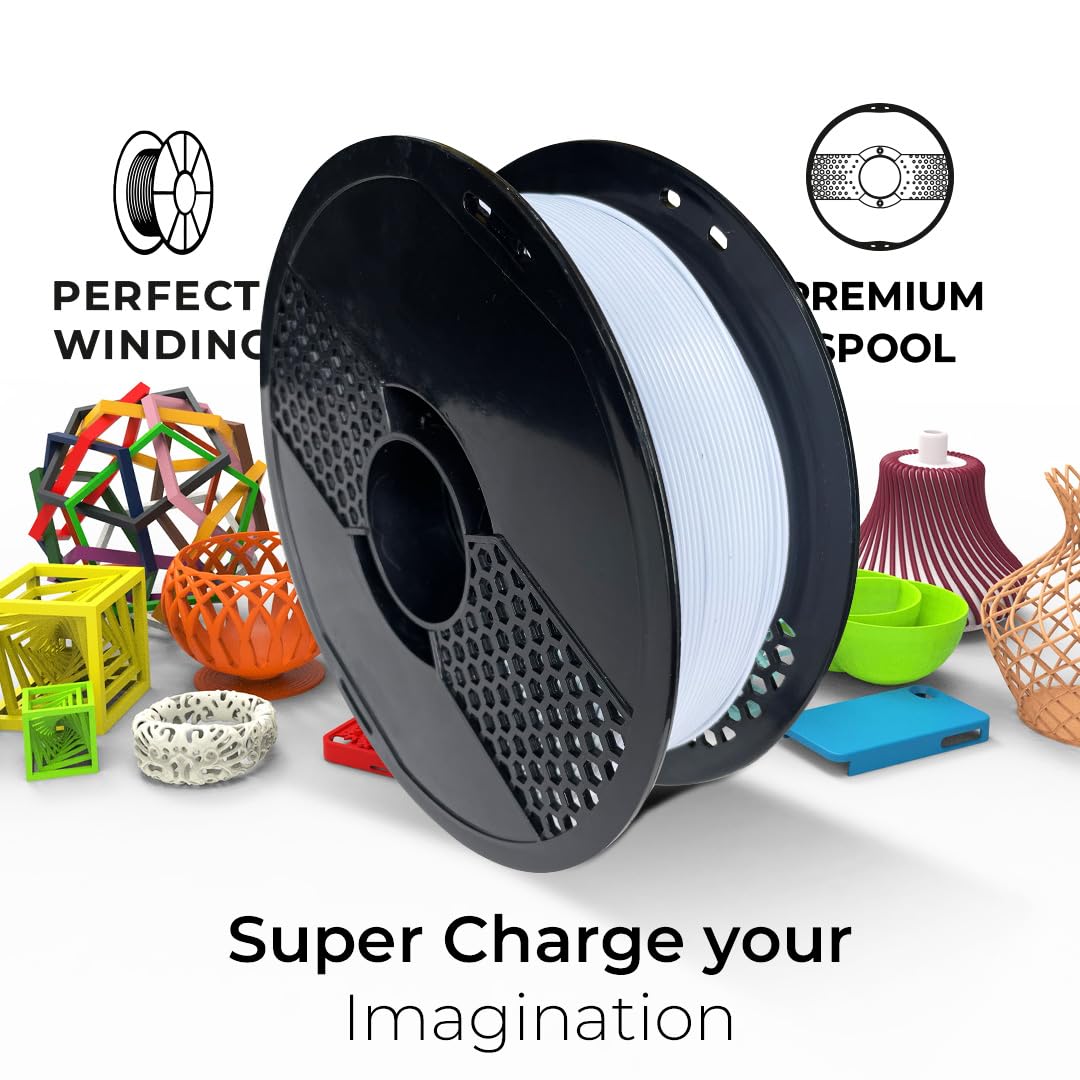 NFIL3D Premium HS PLA+ Polar White - 3D Printing Filament | Compatible with All 3D Printers | 1.75mm | 1Kg | (2.20 lbs) 1