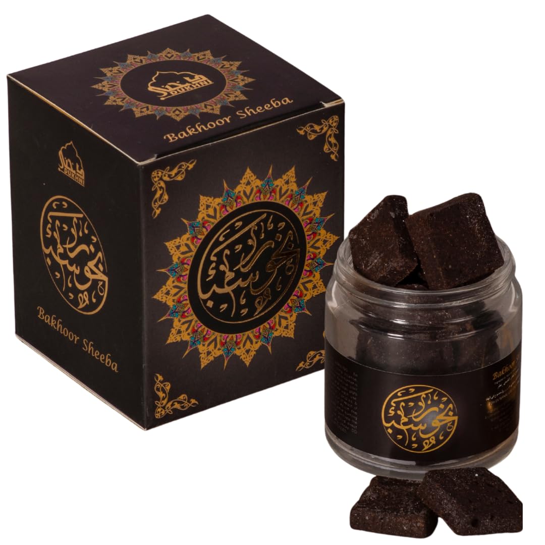 Bakhoor Sheeba, Yemeni Bakhoor by Dukhni | Arabic Oudh Incense | 40 gram jar | Handmade with Traditional Recipe |Uplifting Woody Blend |for Prayer Time |to Relax & Meditate | Eid Ramadan Gift