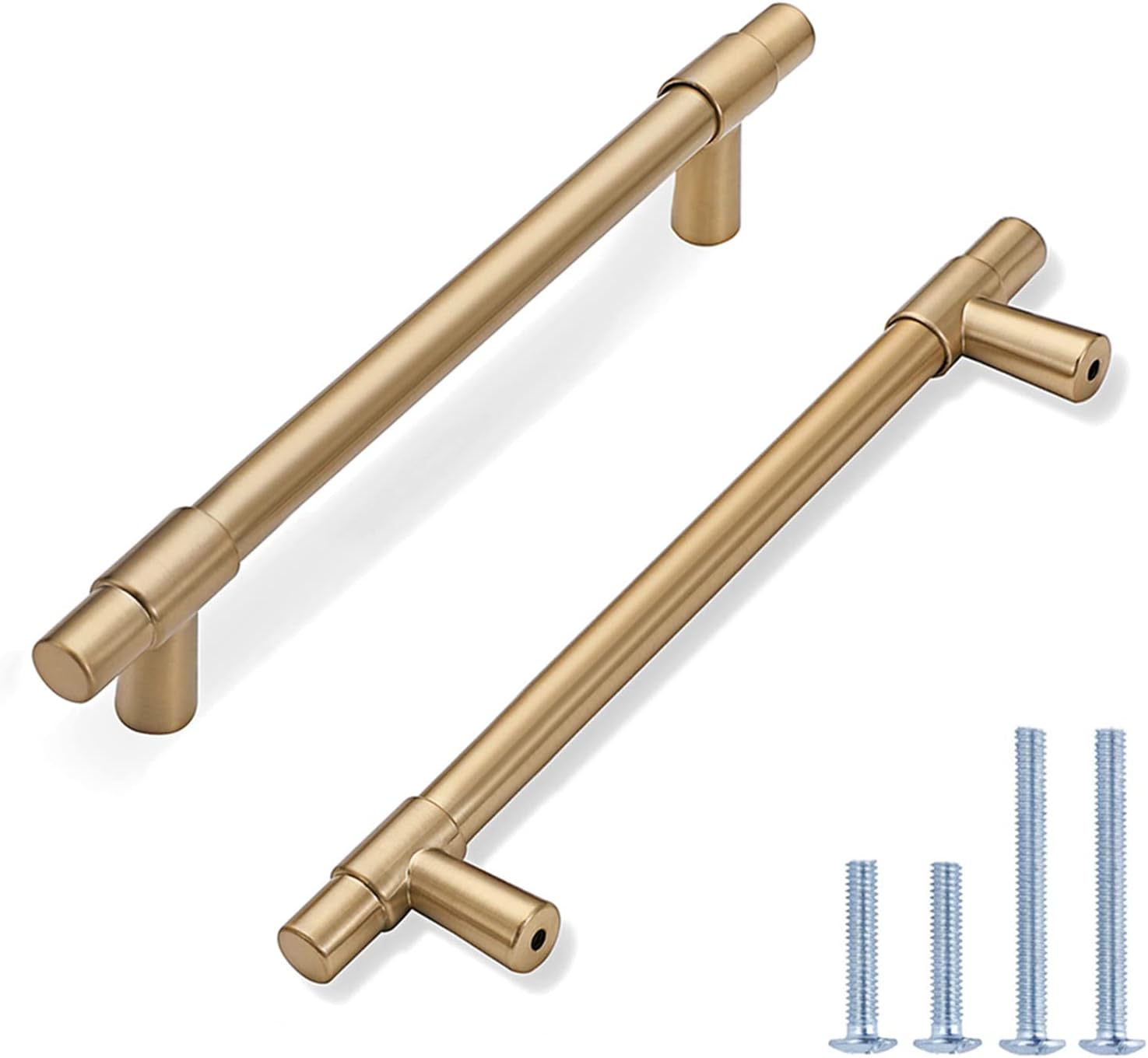 Newlaking 6 Pack Champagne Bronze Cabinet Pulls 3 3/4 Inch (96mm) Hole