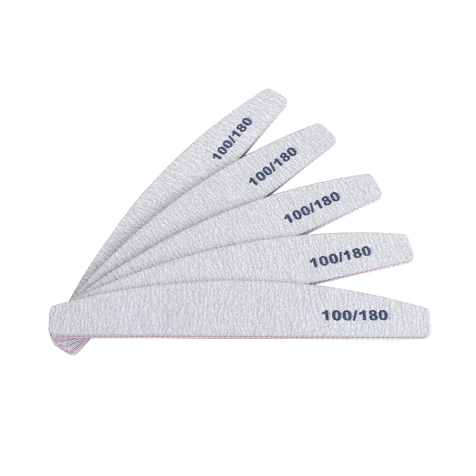 TRUSTTWO 50 Pz/Lotto Grigio Carta Vetrata Lima for Unghie 100/180 Double Sided Buffer Block Lucidatrice Pedicure Manicure Unghie artistiche Lime Unghie Accessori The 01