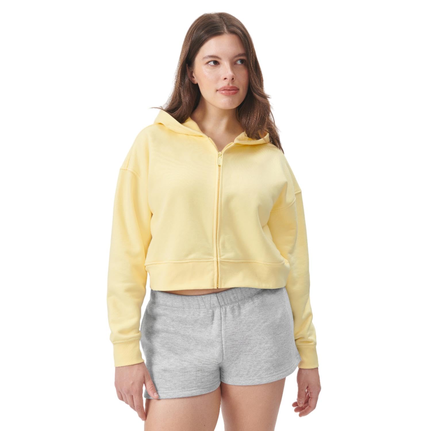 florence by mills womens Cozy Crush Cropped Zip-up Hoodie