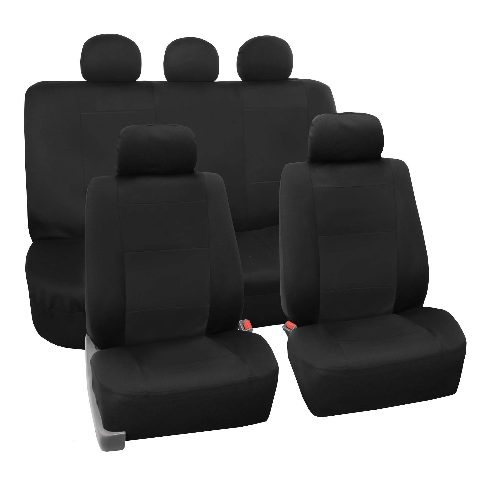 FH Group Car Seat Covers Premium Waterproof Seat Covers Full Set – Universal Fit for Cars Trucks & SUVs (Black) FB085115