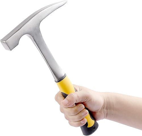 Miniatura 4 de Paquete de 2 martillos de 32 onzas con mango antideslizante, martillo geólogo de acero de 11.2 pulgadas, martillo de mampostería forjado con punta