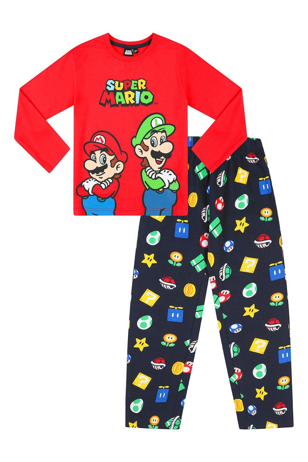Super Mario and Luigi Boys Pyjamas Nintendo PJs for Kids (11-12 Years) Red