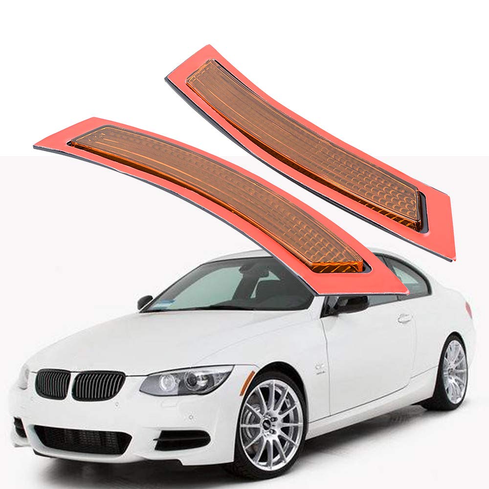 Pair Front Side Bumper Reflector Compatible with 2007-2013 E92 E93 28i 328Ci 328xi 335i 335is 335xi M3