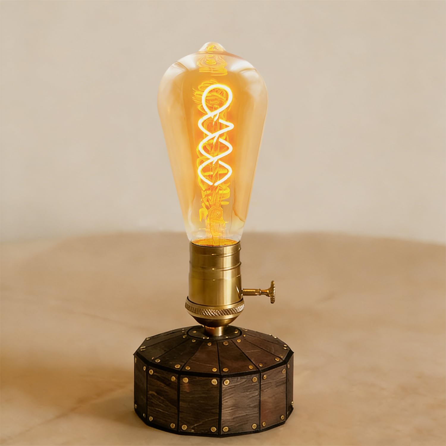 Edison Vintage Glühbirne E27,E27 LED Vintage 4W ST64 2700K Warmweiss Retro Glühbirne LED Filament Lampe für Retro Beleuchtung im Wohnzimmer/Schlafzimmer/Esszimmer - Bernstein, 6 Stück