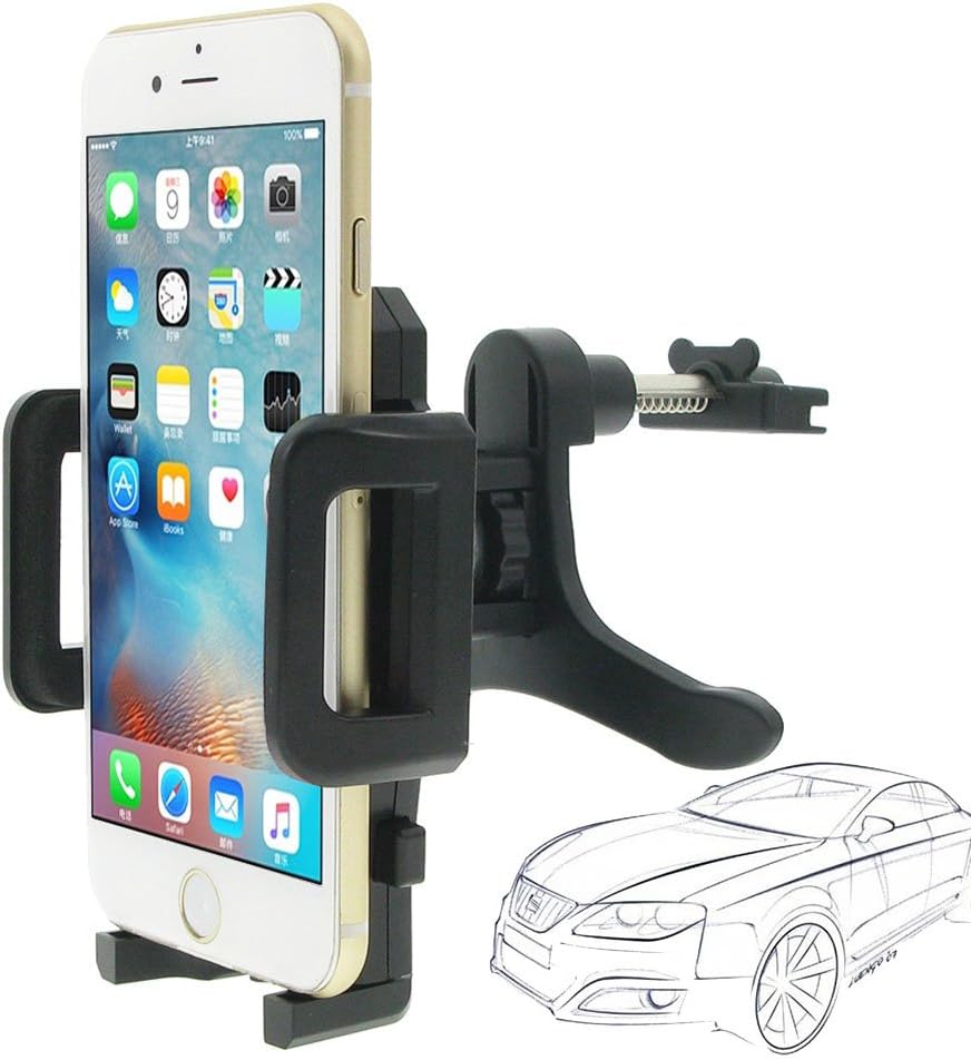 Car Mount, INCART™ 360° Universal Air Vent Car Mount Aircon Auto Car Holder Cradle for Apple iPhone 6/6s/6s Plus/ 5s/4s, Samsung Galaxy S6/S6 Edge/S5, LG, Nexus, HTC, Cell Phone, Smartphone