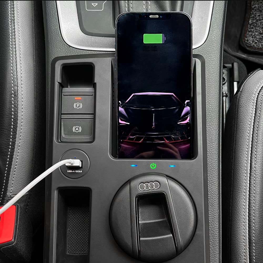 Cargador Inalámbrico para Audi Q3 2019-2022/Q3 Sportback 2020-2022 Consola Central Panel, Carga Rápida Auto Teléfono Regalo para Propietarios de Audi