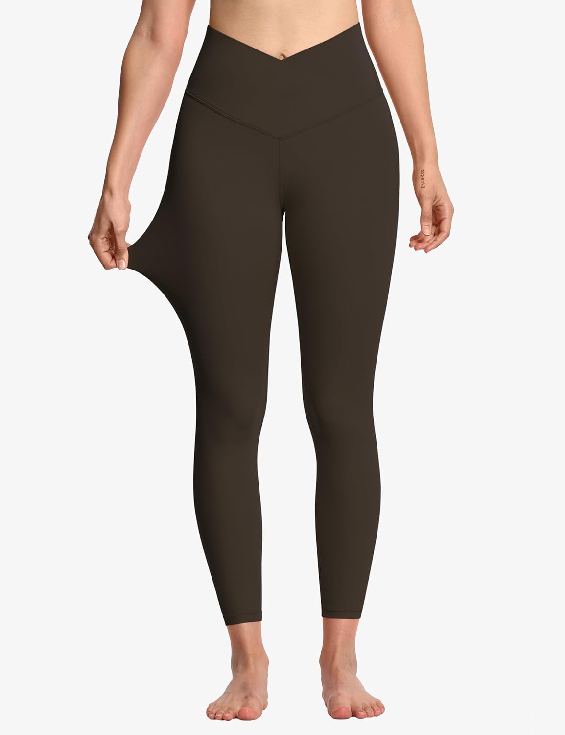 THE GYM PEOPLE Womens' V Cross Waist Yoga Leggings with High Waisted Tummy Control - Image 4