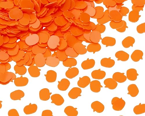 ONLYKXY Confeti de decoración de escritorio para fiesta de Halloween, confeti de mesa y bricolaje (mini calabaza naranja de 0.118 pulgadas)