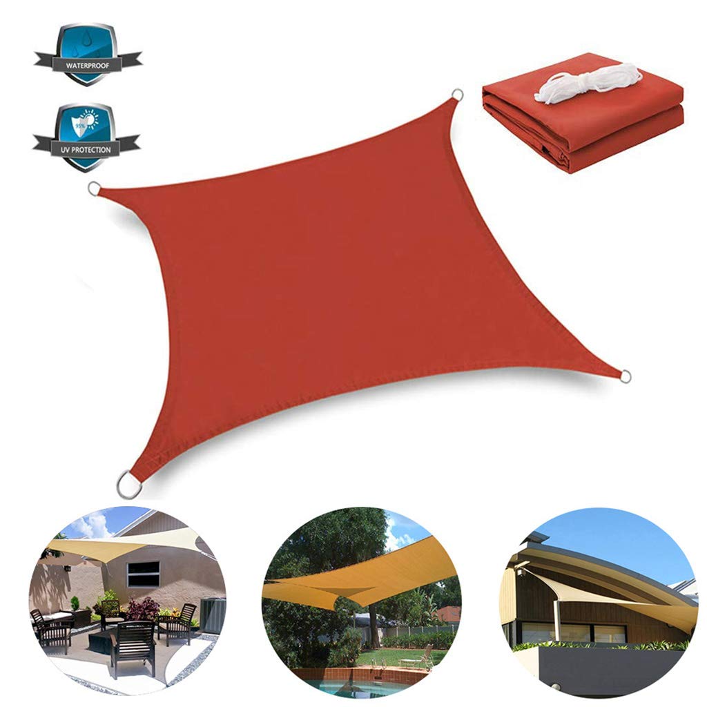 Sail Shades for Garden, Waterproof Outdoor Shade Sails, Terrace Party Sun Awning Canopy, 95% Sunscreen Effect, Dustproof Windproof with Free Ropes (4 X 6 M),A