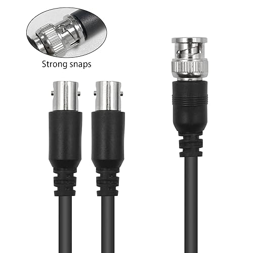 Miniatura 4 de Poyiccot Cable divisor BNC macho a 2 hembras de 1.5 pies, cable divisor BNC 1 en 2 salidas, cable coaxial BNC macho a 2 hembras, cable coaxial de