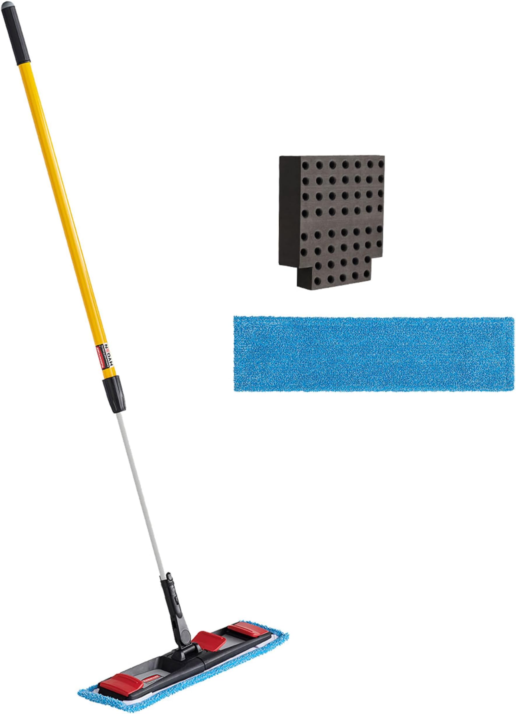 Products Microfiber Adaptable Flat Mop Kit for WaveBrake, Yellow, Extendable Handle, for Heavy-Duty Cleaning/Hardwood/Tile/Laminated Floors in Kitchen/Lobby/Office