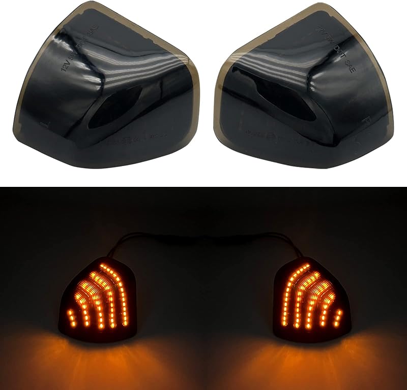 Luzes de seta LED sequenciais para retrovisor Dodge Ram 1500 2500 3500 2010–2018 LOIYLLEN fumê – Par esquerdo e direito