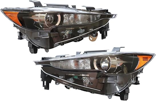 LED, Halogen Headlight Assembly Left+Right Side for 2017-2021 Mazda CX-5, Driver & Passenger Side Head Lights Direct Replacement Headlamps Assy Set Assembly Left+Right