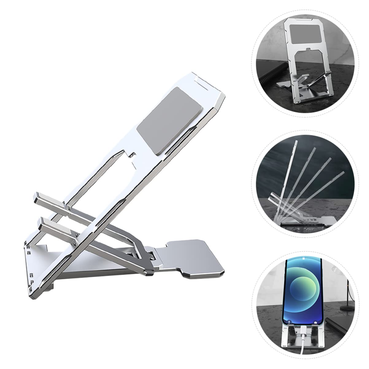 POPETPOP Soporte Plegable para Teléfono y Tableta Soporte de Escritorio Ajustable Portátil para Uso Oficina o Hogar