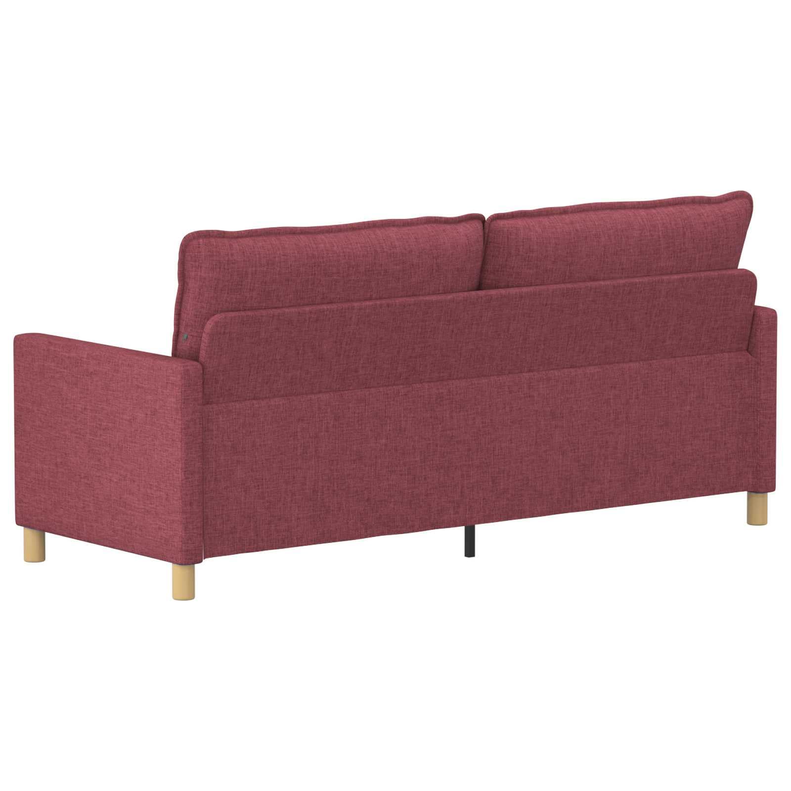 Sofa w kolorze czerwonego wina, 196 x 81 x 87,5 cm, obicie materiałowe, nowoczesne wzornictwo, wygodny zestaw do siedzenia, zdejmowana poduszka, trwała metalowa rama, uniwersalna do salonu