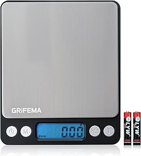GRIFEMA GA2003 Digital Pocket Scales, (500g/0.01g) Digital Kitchen Scale, High-precision Jewelry Scales with Backlit LCD Display and Tray, PCS and Tare Function (Batteries Included)