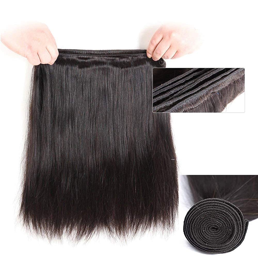 Straight Bundles Human Hair Tessitura Capelli Veri Extensions Capelli Umani Estensioni 3 Bundles 100g/pcs Double Weft #1B Natural Black for Woman 22 24 26 Inch