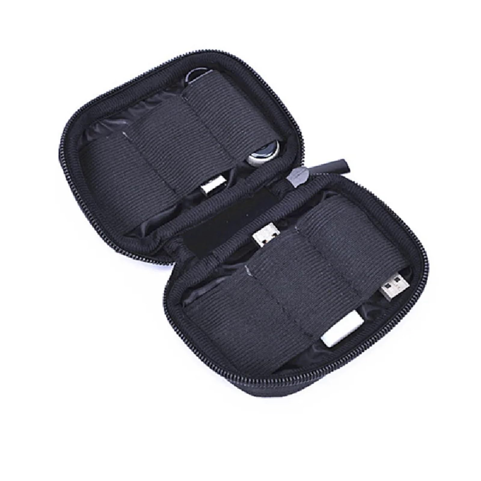 Estuche de almacenamiento para disco duro, 4 unidades, resistente al agua, PVC, con cremallera, organizador de almacenamiento de viaje para unidades flash