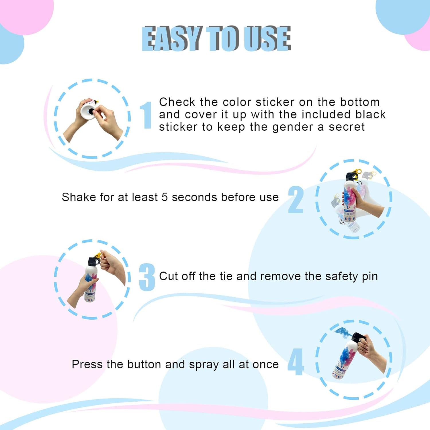 Gender Reveal Fire Extinguisher-2 Packs Blue Gender Reveal Smoke Spray Set for Baby Boy-Biodegradable Party Supplies Ideas & Decorations for Baby Shower (Blue Large)