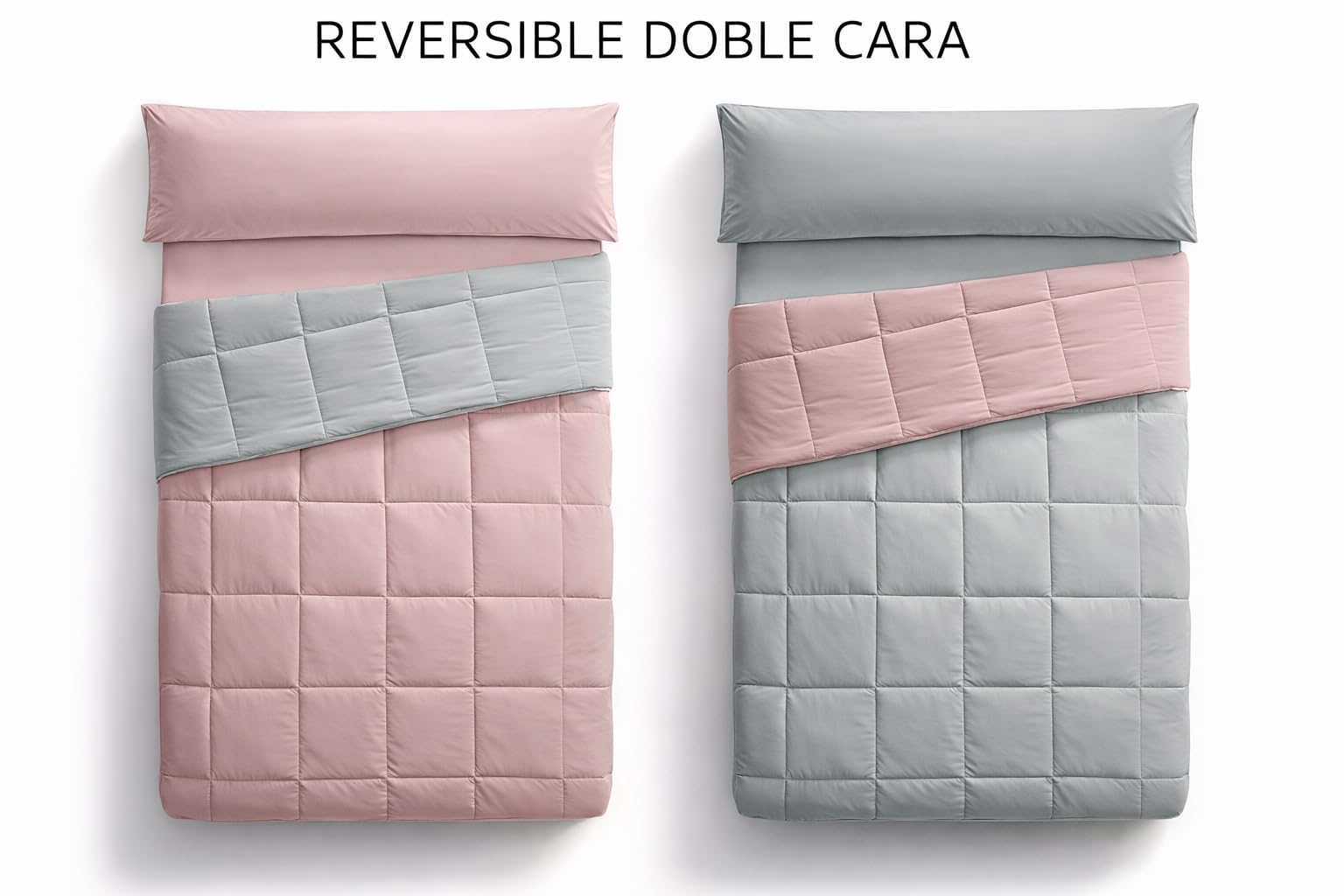 JVR | Edredón Nórdico Tamaño 250 Ligero y Cálido para Invierno – Edredón Aislante Color Rosa para un Descanso Cómodo y Reparador