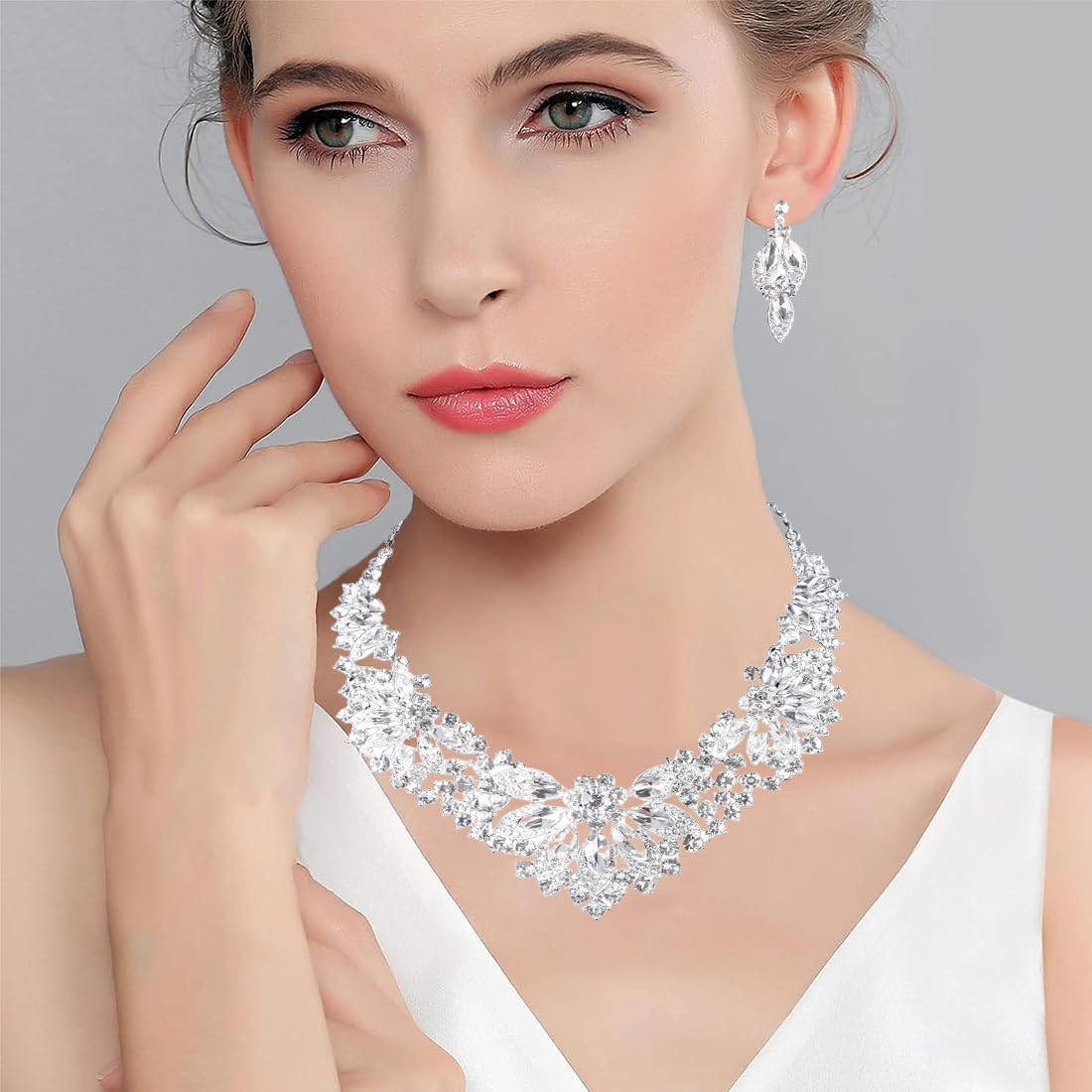 Parure De Bijoux 5 Pièces Boucles D'oreilles Collier Bracelet Plus Bague - Temu France Parure Bijoux Etsy