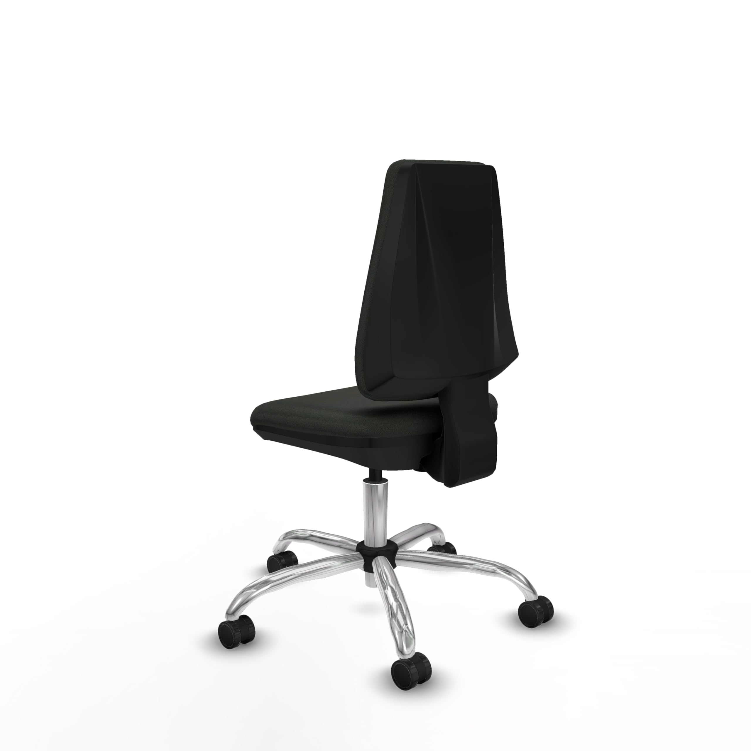 Piqueras y Crespo - Silla para Oficina Negra Elche sin Brazos. Equipado con Contacto Permanente Básico y Espuma de Corte. con Ruedas 65Mm Nailon. Negro