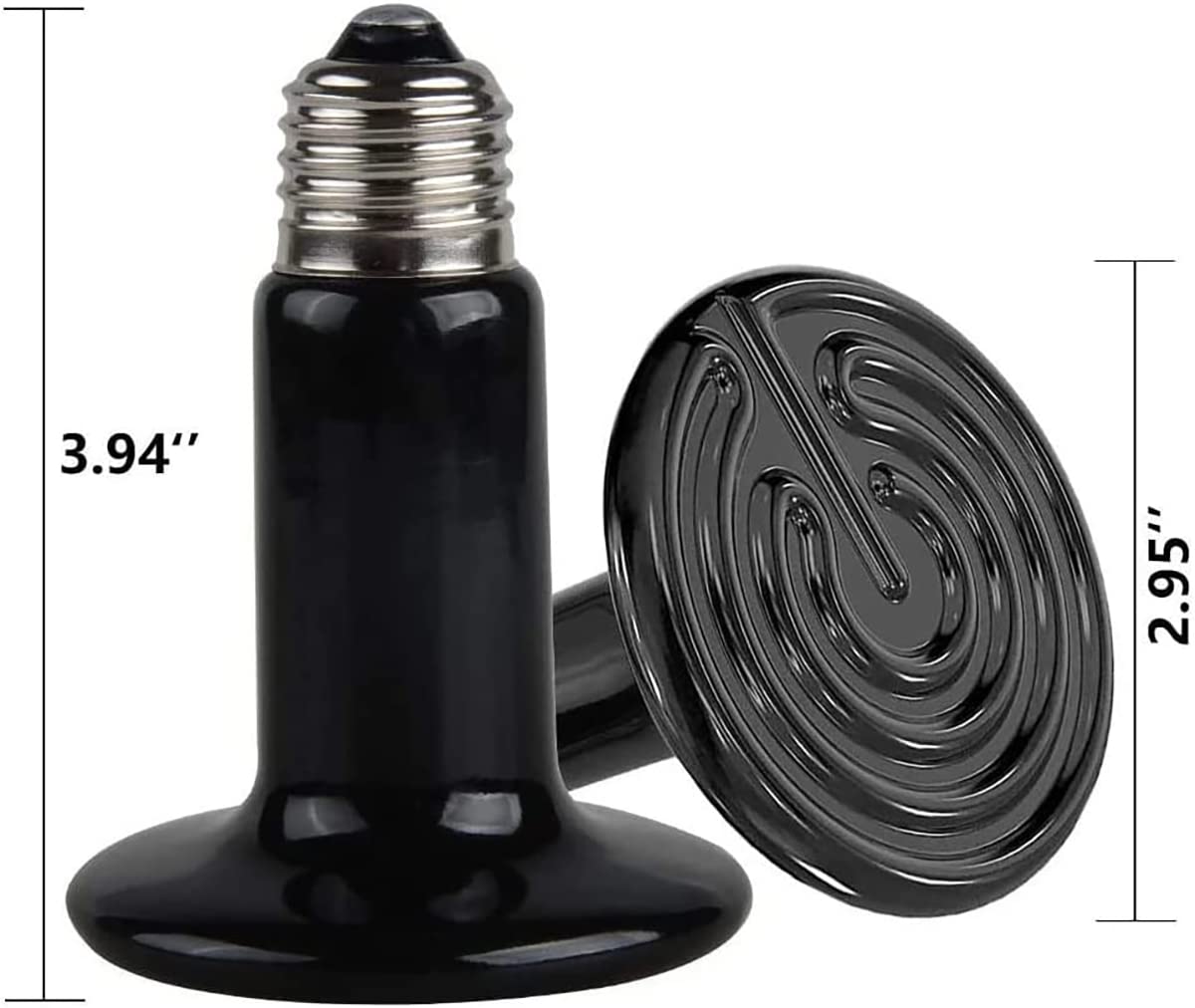 Lámpara Calefacción Reptil, Lámpara Calefacción 25-150W, con Pantalla Lámpara Y Tubo Hierro A Prueba Mordeduras, para Acuario Gallinas Y Lagartos,25W