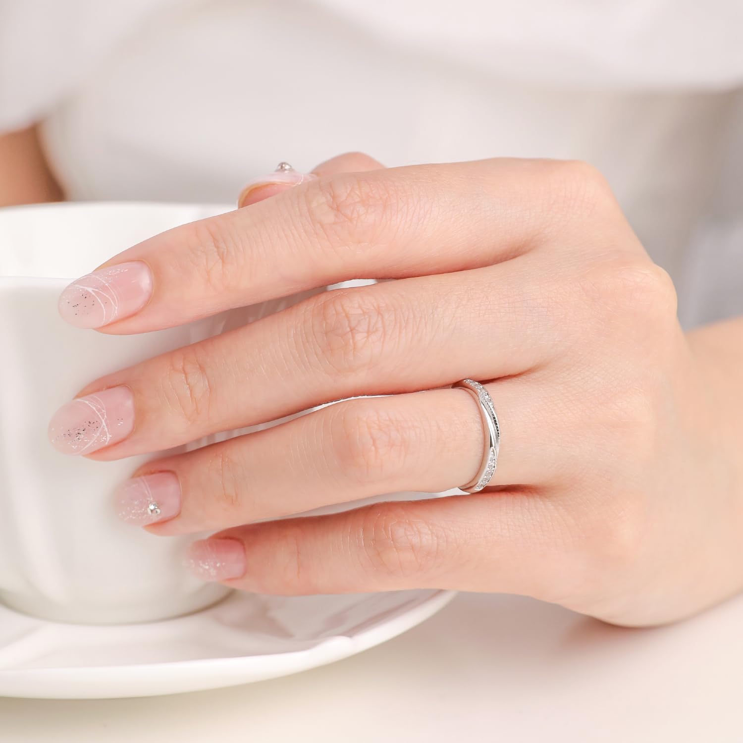 Meissa 925 Anillos Plata Esterlina de Tamaño Ajustable Anillos Pareja para Hombres y Mujeres Hechos a Mano a Juego Anillos de Promesa Personalizados Anillos de Boda Joyería Nupcial
