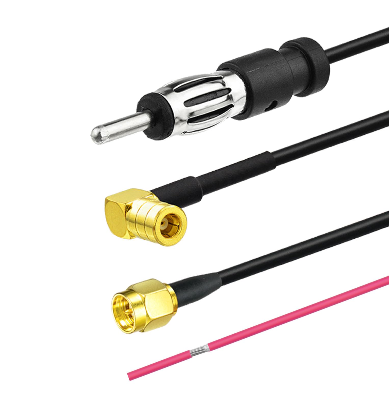 Bingfu Antenna Auto Pinna di Squalo AutoRadio FM AM DAB & GPS BeiDou GNSS | LNA 28dB, Ampia Tensione 9-16V, Impermeabile IP65, SMA SMB DIN, per Navigazione e Radio Digitale Camion Camper Furgone, Nero
