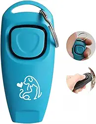 Clicker de Adestramento 2 em 1 PETYC Clicker com Apito Ajustável para Treinamento de Animais (Azul)