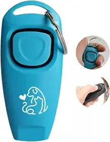 Clicker de Adestramento 2 em 1 PETYC Clicker com Apito Ajustável para Treinamento de Animais (Azul)