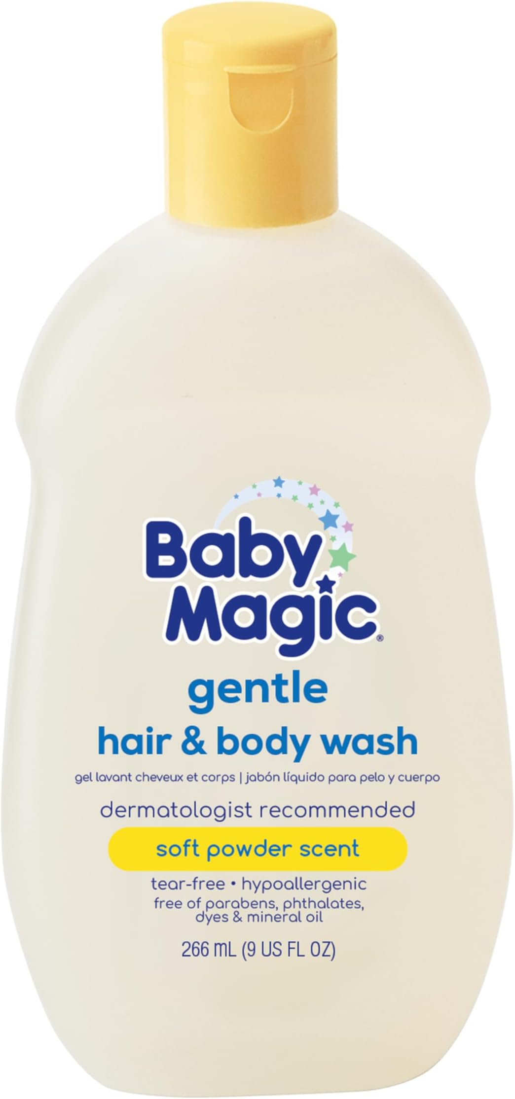 Gentle Hair & Body Wash | Tear-Free, Free of Parabens, Phthalates, Sulfates and Dyes, Calendula Oil & Coconut Oil, Soft Powder Scent, 9 Fl Oz