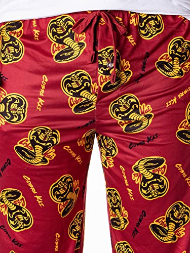 Cobra Kai Men's Allover Cobra Logo Pattern Karate Kid Lounge Pajama Pants3