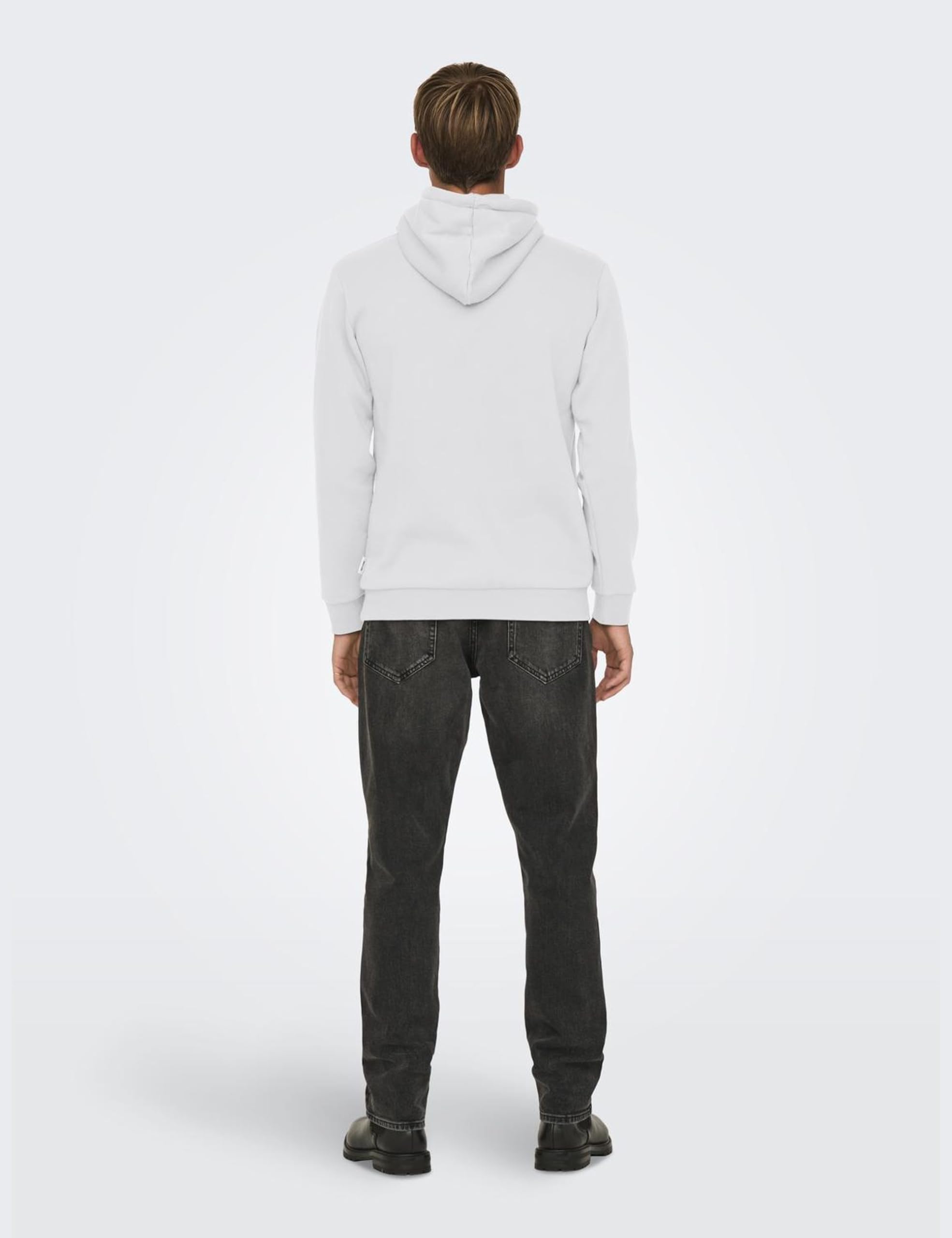 ONLY & SONS Onsceres bluza z kapturem Sweat Noos, Super Light Grey Melange, S