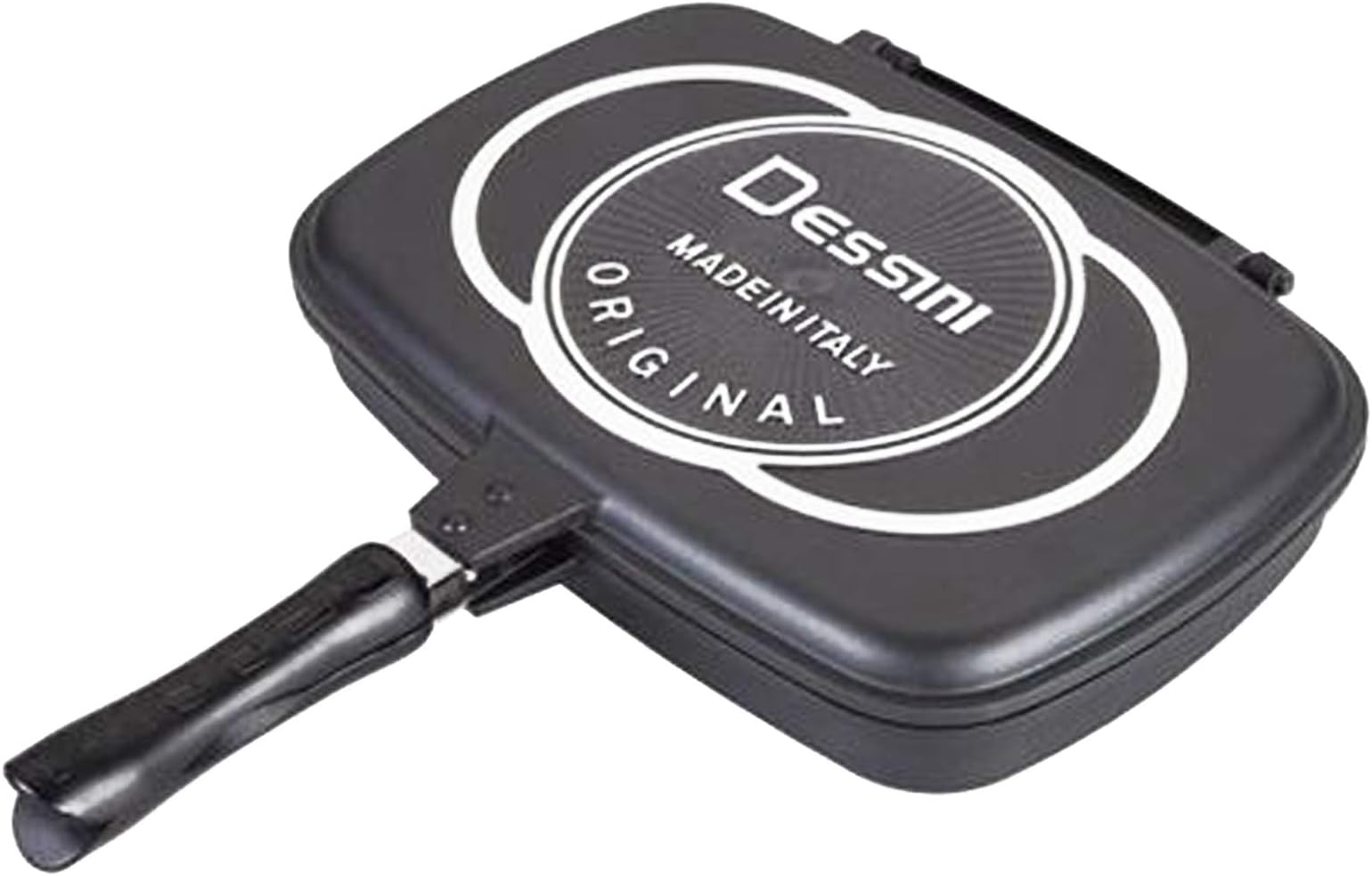 Dessini Two-Sided Double Grill Non-Stick Pressure Pan, 36 cm, Black, Aluminum