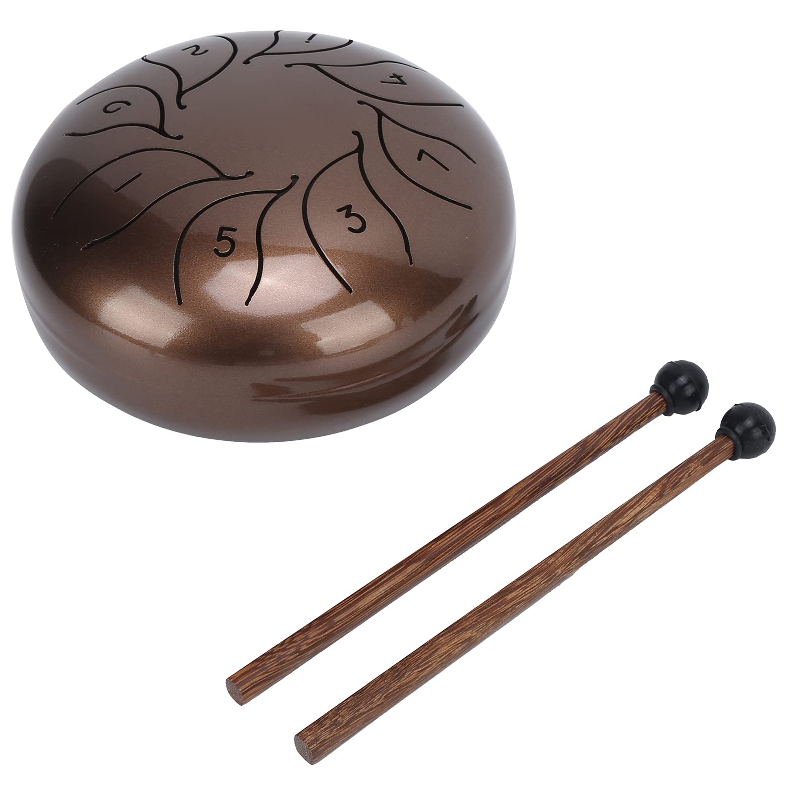 Zestaw Bębnów Językowych Handpan 5,5 Cala Zestaw Instrumentów Perkusyjnych Mallet Lekki dla Wygodnego Przenoszenia Imprezy Domowej (Brązowy)