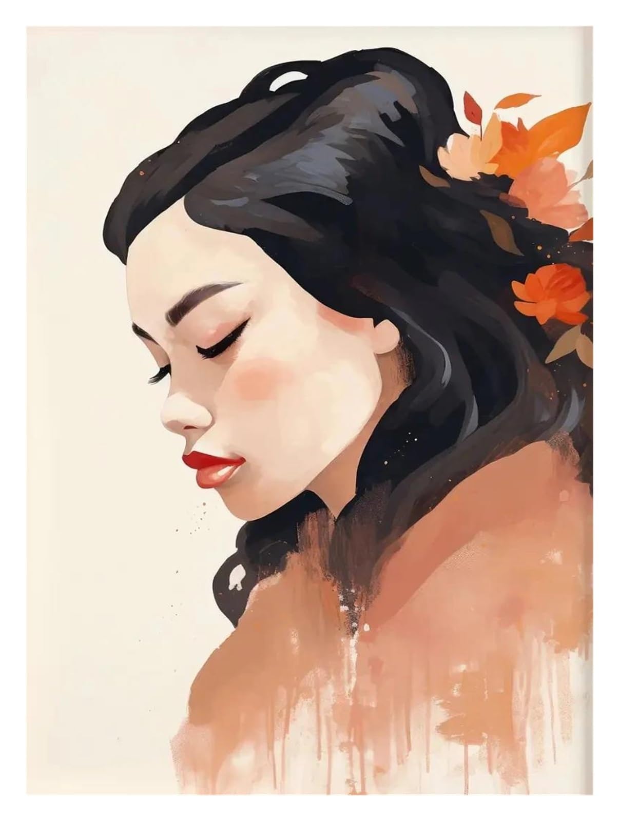 Peinture salon romantique avec poster botanique tigre bleu 50x70