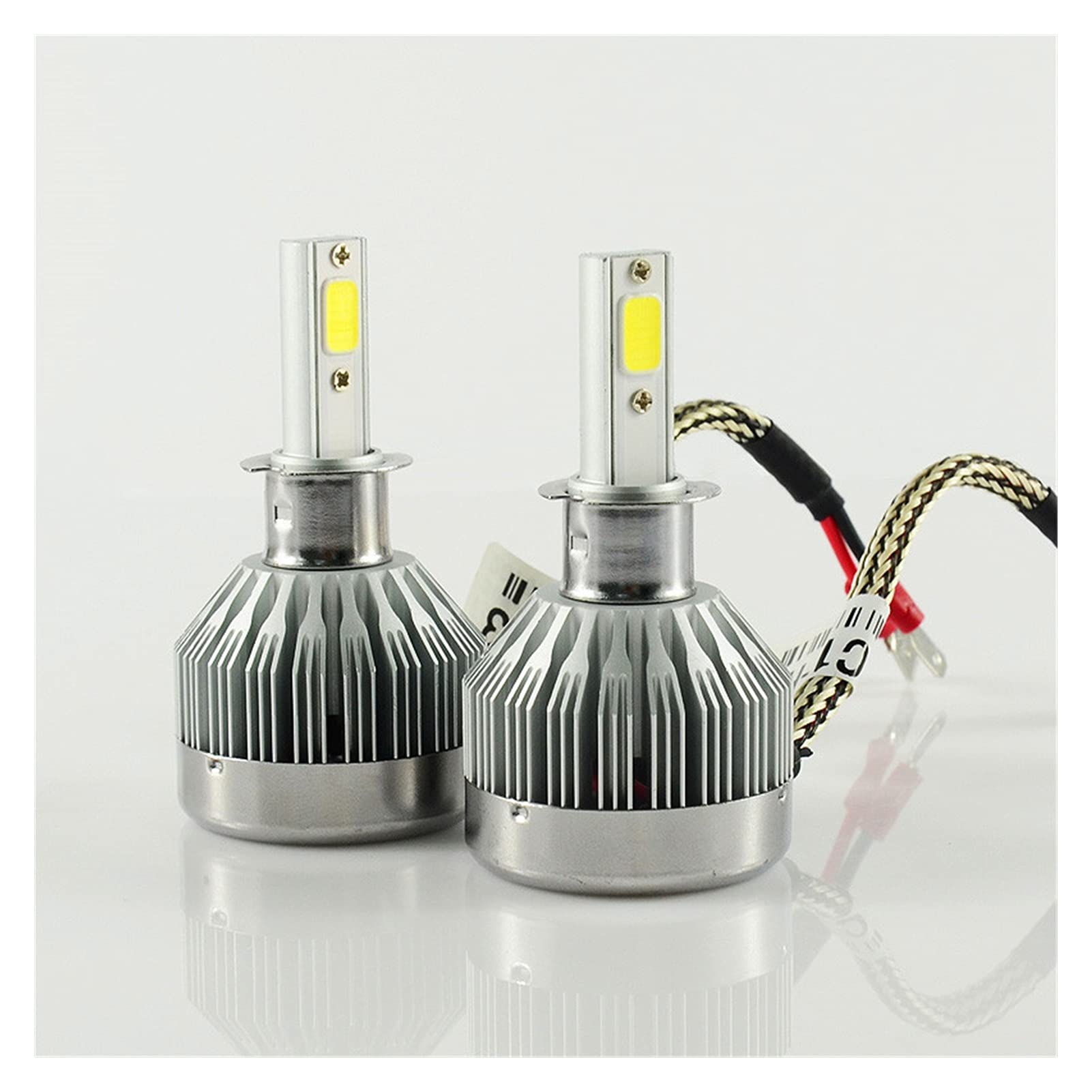 Żarówka ledowa LED H3 Super Power Reflektor Samochodowy Pojedynczy Zestaw żarówki Przednie światło Mgła Wymień Xenon 6000K Biały Kolor 6000LM 60W 2 szt