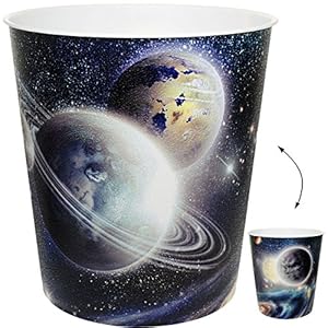 alles-meine.de GmbH Papierkorb / Behälter – Weltraum – Planeten / Erde – Mond – 10 Liter – aus Kunststoff – Mülleimer / Eimer – Aufbewahrungsbox für Kinder / Büro – Jungen – ..
