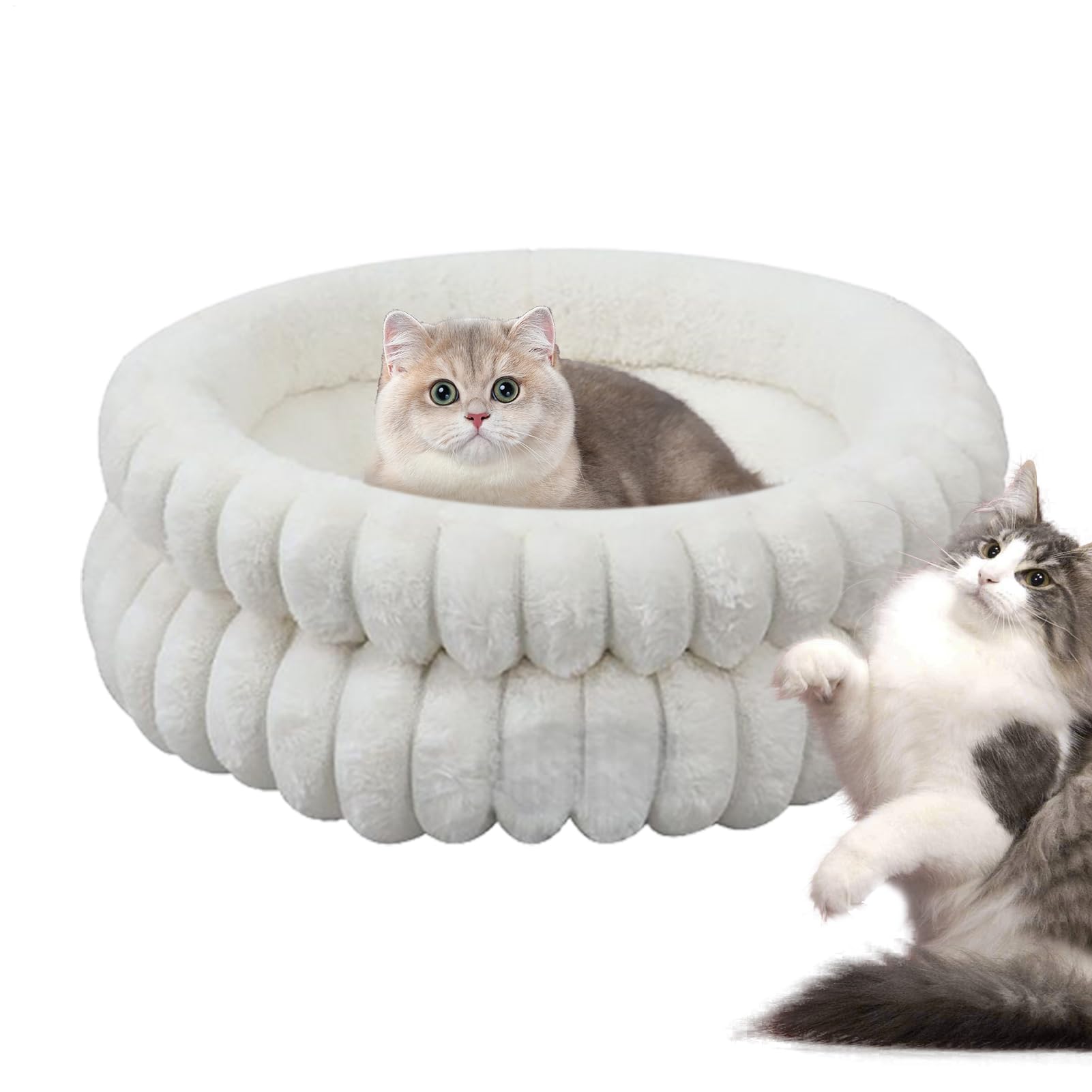 calmante per cani Lavabile Calmante Rimovibile per Cuccioli e e Animali | Cuscino a forma di ciambella antiscivolo per animali domestici animali domestici rotondo morbido