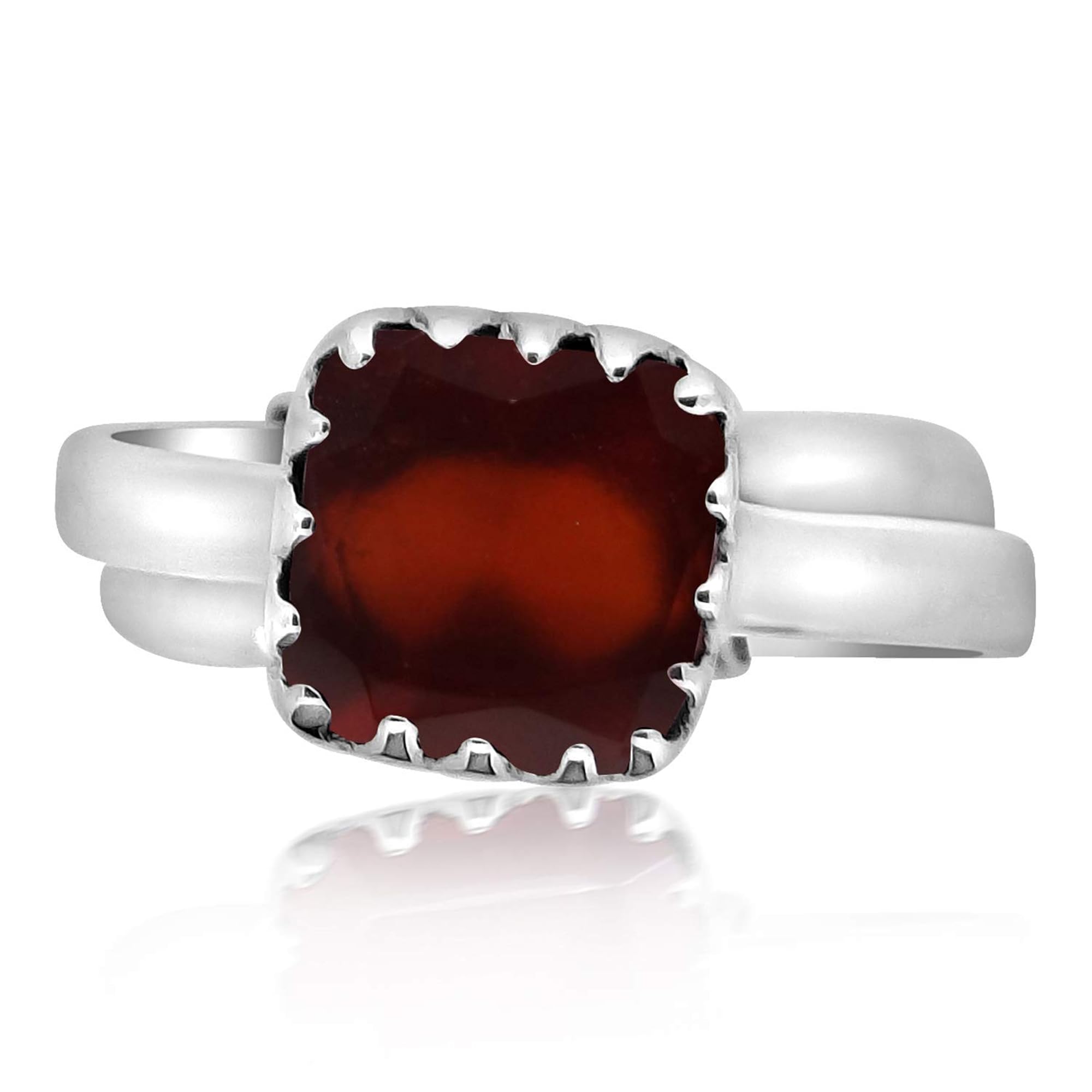 Hessonite Garnet Adjustable Ring in Sterling Silver