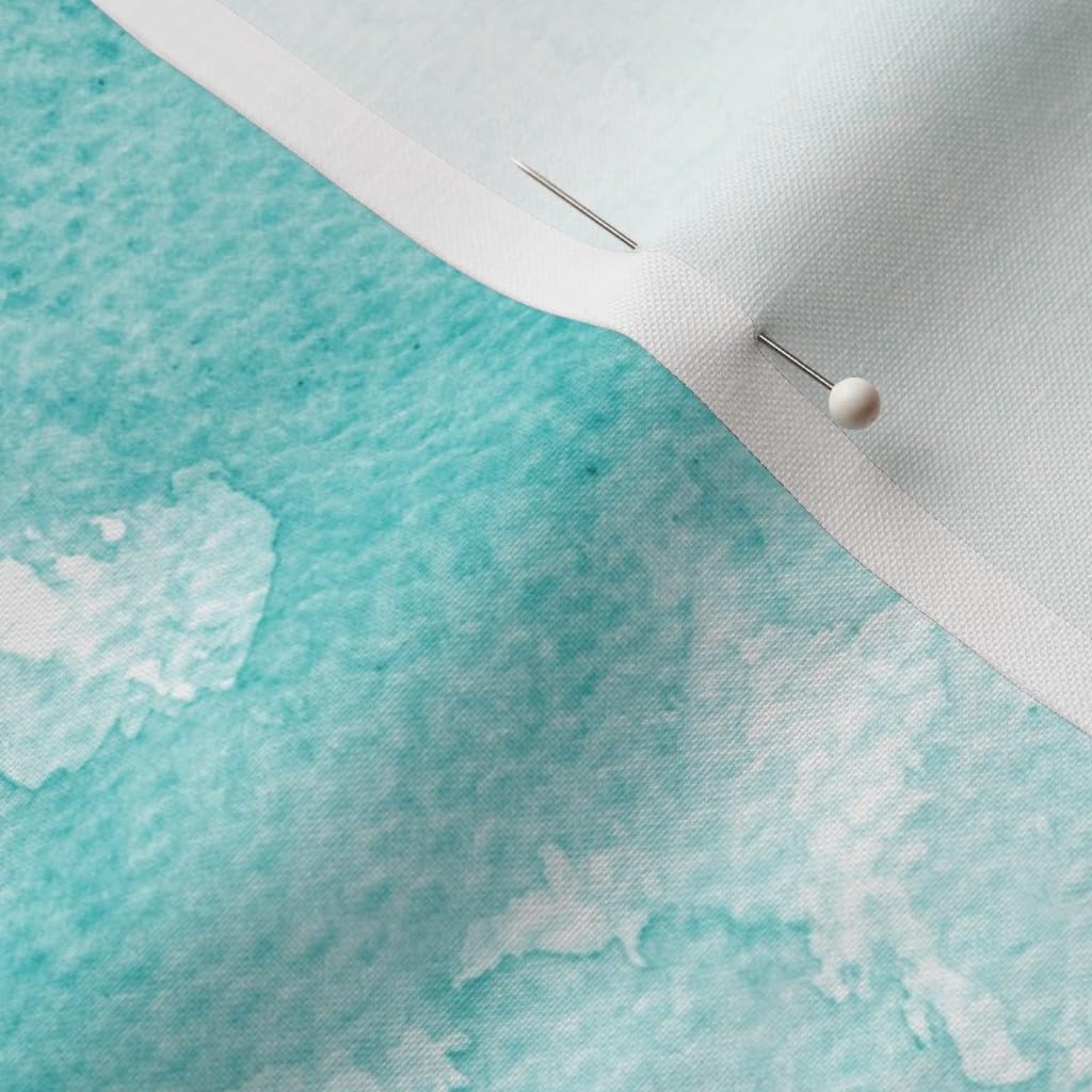 Spoonflower Fabric - Watercolor Solid Mint Colour Turquoise Background Texture Painted Printed on Petal Signature Cotton Fabric by The Yard - Sewing Quilting Apparel Crafts Decor