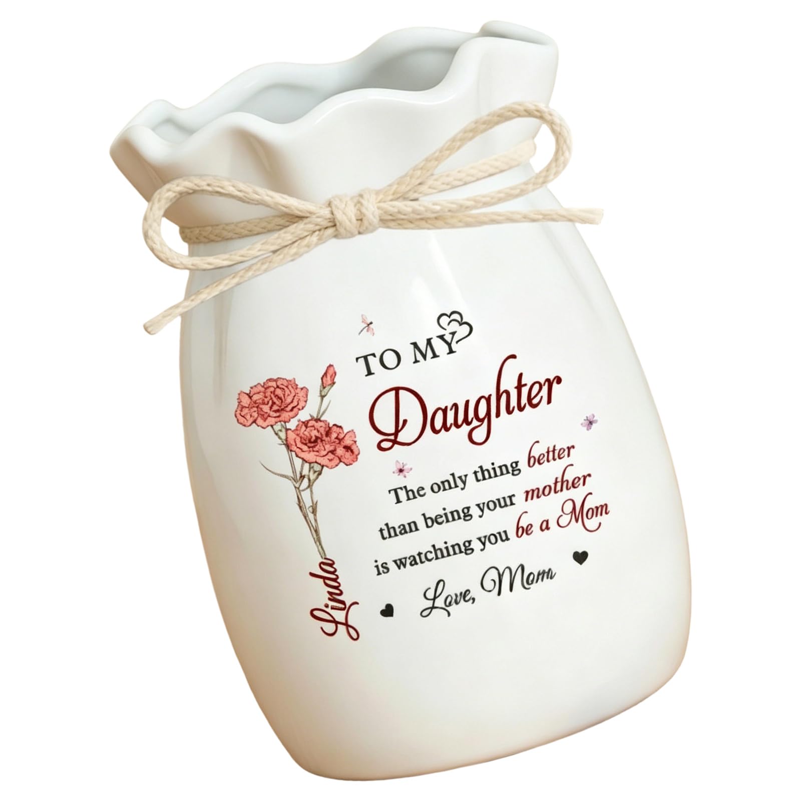 Msioytog A Vases For Daughter From Mom Personalize Mothers Day Flower Vases Decorative Vase Mothers Day Home Decors Gift Mother To Daughter Personalize Flower For From Mom