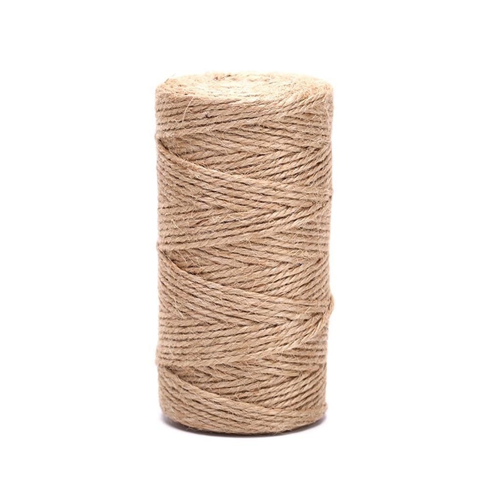 Shungong 2 Roll Natural Hemp Rope - 100m/200m Twisted Jute Twine For DIY Crafts, Gift Wrapping, And Decor(100m)