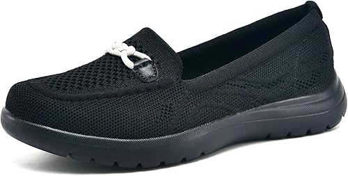 Buyrew Mocasines para mujer, cómodos zapatos para caminar, de punto, elegantes, cómodos, informales, para el trabajo, planos
