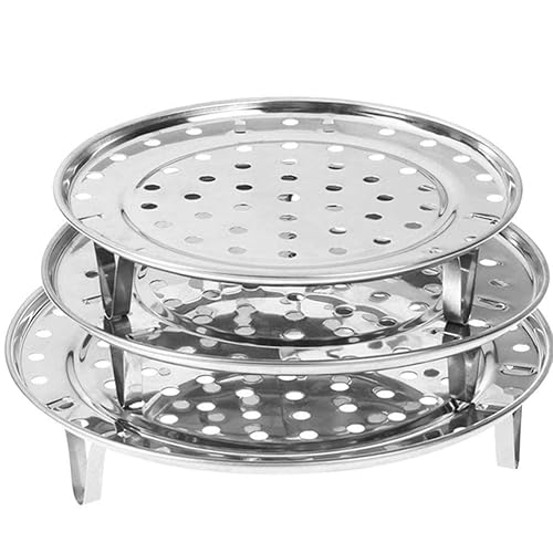 NRDBEEE Round Stainless Steel Rack 7.6' 8.5' 9.33' Inch Diameter Steaming Stand Canner Canning Racks Steamer Insert Stoc