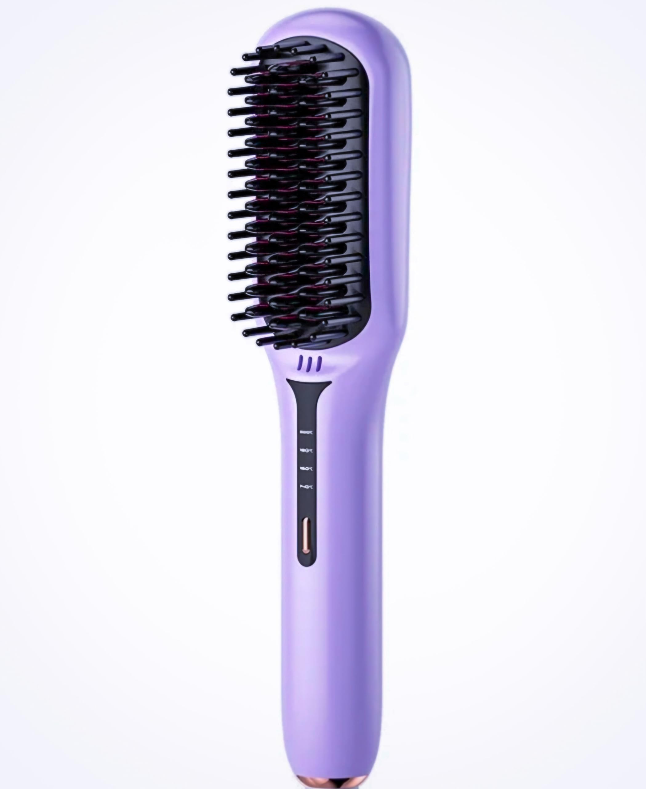 Z&K Hair Straightener Brush, Hair Iron with Built-in Comb, Fast Heating & 4 Temp Settings & Anti-Scald. (Purple)